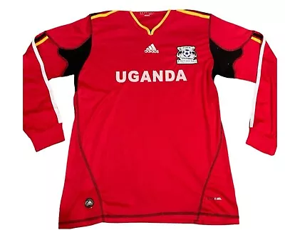 Vtg Uganda Football Top Xl Adidas Soccer Jersey Long Sleve (r3 • $50.39