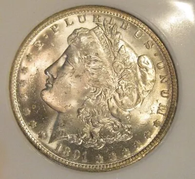 1891 O Morgan Silver Dollar - UNC RARE Great Luster Light Toning Rev 4713 • $259