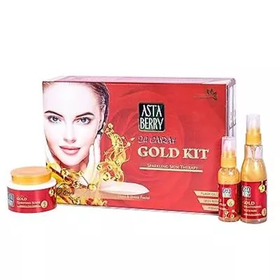 Astaberry Gold Facial Kit 6 Steps Sparkling Skin Therapy Glow Shine For Women • $32.47