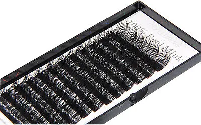 100% Real Mink Fur Lashes C J Curl Mixed Size 8 To 15mm Eyelash Extensions • $19.99