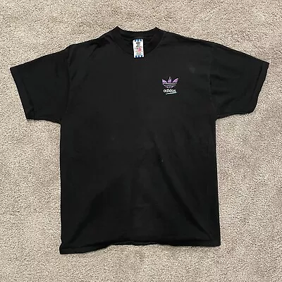 Vintage 80's Adidas T-Shirt Made In USA Single Stitch Size Large Embroidered • $35