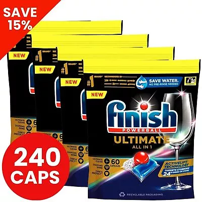 240 TABS Finish Powerball Ultimate All-in-1 Care Dishwashing Tabs *Free Post* • $87.99