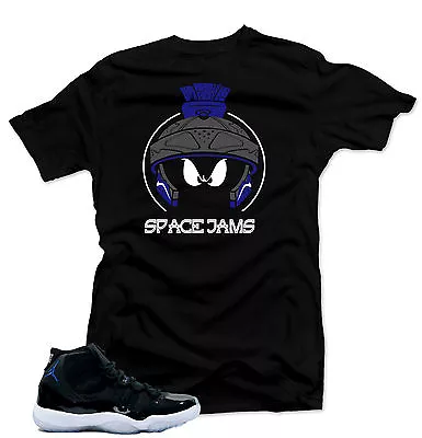 Shirt To Match   Jordan Retro 11 Space Jam Sneakers  Marvin XI  Black Tee • $27.90