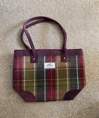 Earth Squared Tartan Tweed Hand Bag Purple Silk Lining Harris Barely Used Vgc • £12.99