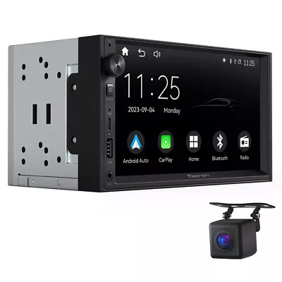 CAM+US 7  Double Din Car Stereo With Apple Carplay & Android Auto Play MP5 Radio • $130.70