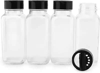 French Square Spice Jars Spice Shaker/Pourer With Lid (4 Pack); 1-Cup / 8 Fluid • $15.29