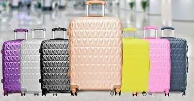 Hard Shell Trolley Suitcase 4 Wheel Spinner Lightweight Luggage Travel Cabin Bag • £29.99