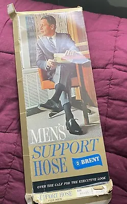 Vintage Men's Support Hose Brent Executive Look Black New Old Stock Wards • $19.99