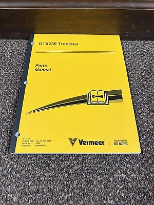 Genuine Vermeer RTX250 Trencher Parts Book Catalog Manual • $100