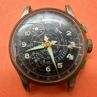 Vintage Mens Rego 37MM Sport Military Chronograph Watch Parts Or Repair • $102.50