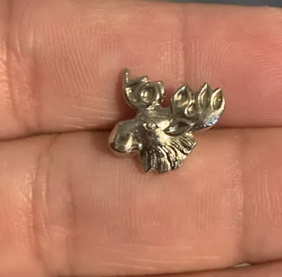 Loyal Order Of Moose Sterling Silver Pinback Vintage LOOM Lodge Screw Back EUC • $6.25