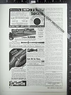 1940 Marlin Model 39 39A Lever Action 22 Rifle Lyman Alaskan Scope Advertisement • $12.50