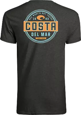 Costa Del Mar Prado Short Sleeve T-shirt- Dark Heather Grey- Pick Size-Free Ship • $19.95