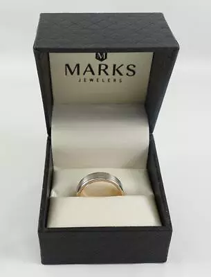 Designer VERRAGIO Men Sz 10.75 Wedding Band Ring 14K White/Rose Gold 12.5g • $599.99