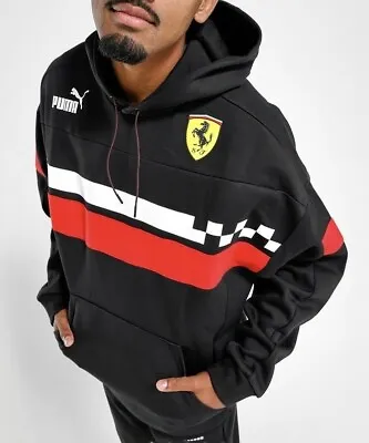 $69.99 • Buy Puma Ferrari Overhead Hoodie Jumper Sweatshirt  Scuderia Black RRP $120 Racing
