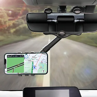 Universal Car Auto Truck Rear View Mount Stand Cell Phone Holder 360° Cradle US • $11.99