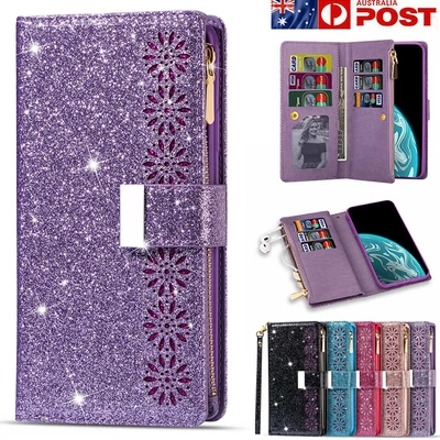 $19.99 • Buy For IPhone 14 13 12 11 Pro Max XS SE/8/7 Plus Case Leather Wallet Glitter Cover