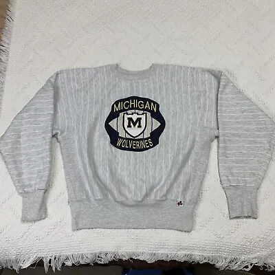 Vintage University Of Michigan Wolverines Pullover Crewneck Sweater Mens-No Size • $19