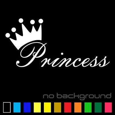 Princess Sticker Vinyl Decal Die Cut - Girl Crown Car Window Baby Wall Decor Art • $1.99