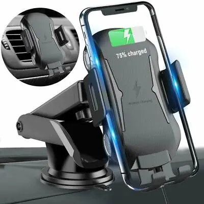 Automatic Clamping Wireless Car Charger Dash Mount Phone Charging Holder Dock Qi • $22.32