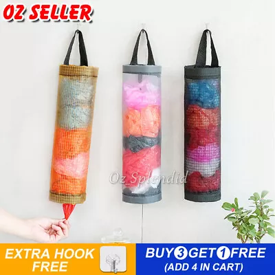 Plastic Bag Holder Dispenser Mesh Storage Tash Garbage Bags Organizer Hanging AU • $5.15