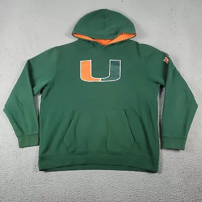 Miami Hurricanes UM Sweater Boys XL Green Pullover Hoodie Sweatshirt KidsYouth • $17.05