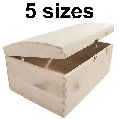 £22.95 • Buy Wooden Storage Boxes / 5 Sizes / Treasure Chest Keepsake Trinket Memory Souvenir