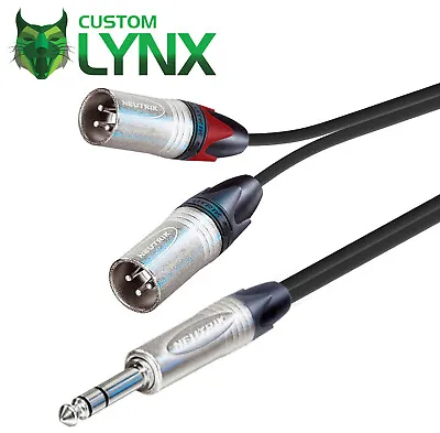 £20.75 • Buy Custom Lynx Neutrik Insert Cable. Splitter Y Lead. Pro TRS Jack To 2 X Male XLR