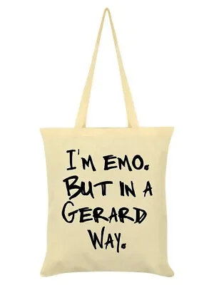 £8.50 • Buy I'M EMO, BUT IN A GERRARD WAY Cream Tote Bag - My Chemical Romance Shopping Gift