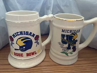 University Michigan U Of M Steins Rose Bowl 1987 1989 • $15.50