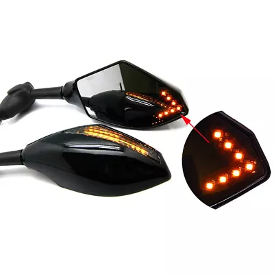 Motorcycle Rearview Mirrors LED Turn Signal For Triumph Daytona 675 675R 600 650 • $39.49