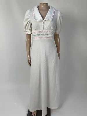 Vintage 70's Unbranded Women's Dress Party Formal Maxi Polyester Knit Wedding Q2 • $39.99