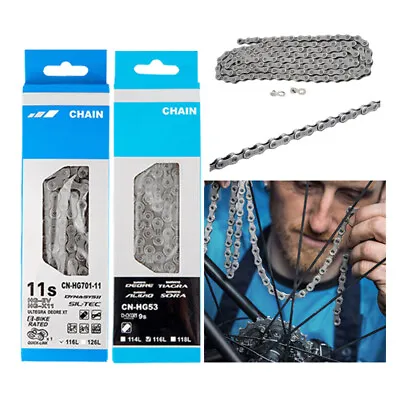 FOR Shimano 6/7/8/9 Speed Chain HG54/95/701 Deore MTB Road Bike 116 Link • $16.98