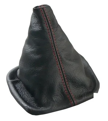 Italian Leather SHIFT BOOT BLACK RED STITCH For VW Golf Jetta GTi GLi R32 MK5 • $13.90