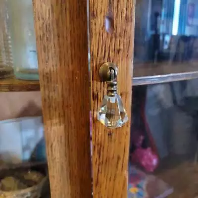 Antique Brass Drawer Pulls Handles Teardrop Glass Kitchen Cabinet Knobs Vintage • $9.26