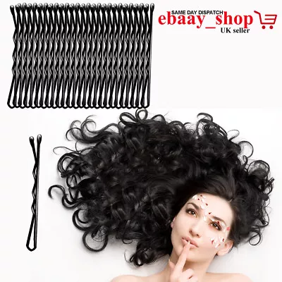 £2.99 • Buy Hair Grips Strong Grip Bobby Pins Slides Clips Clamps Waved Black Pins UK Seller