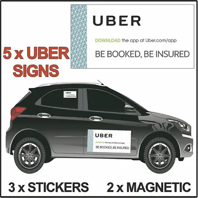 5x TAXI SIGNS MAGNET SIGNS + STICKERS Personalised Magnetic Signs For Vans Car • £29