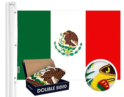 G128 Mexico Mexican Flag 6x10 Ft Double Sided Embroidered 210D Polyester 3-ply • $99.99