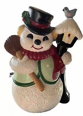 Vintage Ceramic Mold  Snowman 13.5” 1980's Christmas Holiday Decor. No Light • $22
