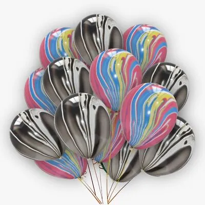 100 Multi Balloons 12 Inch LATEX Balons Helium Air Birthday Baby Shower Decor UK • £4.49