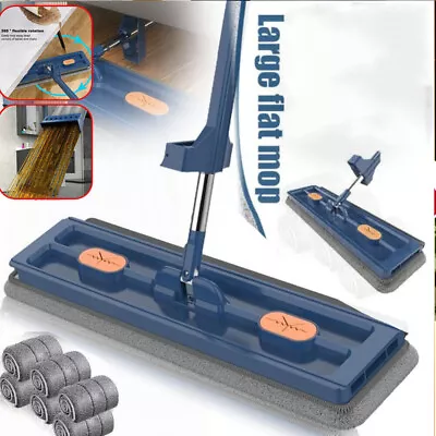 360° Rotating Magic Self Wringing Mop Roseionly New Upgrade Style Large Flat Mop • $17.85