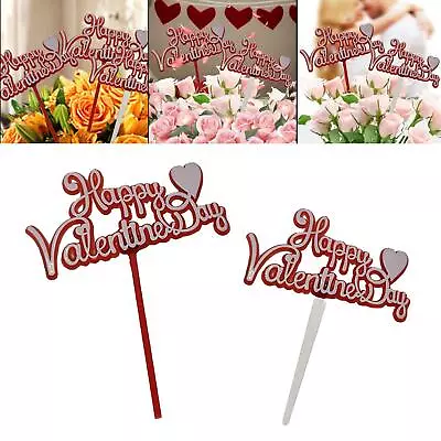 Valentine's Day Cupcake Toppers Food Picks Wedding Anniversary Engagement • $14.63