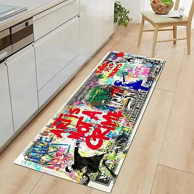 Graffiti Abstract Runner Rug 'Follow Your Dreams' Pop Art Rugs Street Art Coo... • $69.90