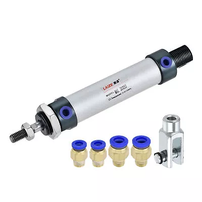 $31.77 • Buy Pneumatic Air Cylinder 20mm Bore 50mm Stroke With Y Connector And Quick Fittings