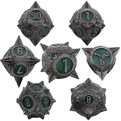 7Pcs Polyhedral Metal Dice Set For TRPG MTG Dungeons & Dragons DND Roleplaying  • $18.39