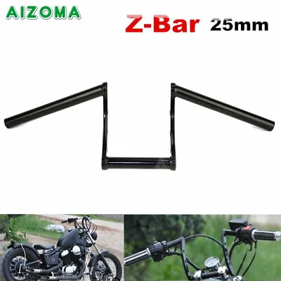 1  25mm Z Bar Motorcycle Handlebar Drag Bars For Harley Choppers Bobber Custom • $56.17