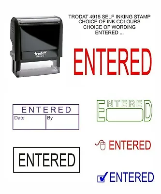 Entered Rubber Self Inking Stamp Office School Business Accounts Shop Warehouse • £13.95
