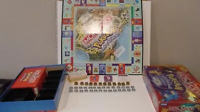 Pokemon Monopoly Collectors Edition Board Game Gold & Silver 2001 Missing Movers • $15