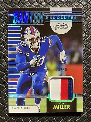 VON MILLER 2023 Panini Canton Absolutes SSP Patch /49 Broncos Buffalo Bills • $18.95