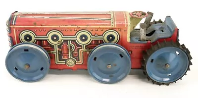 Vintage LOUIS MARX EARLY 6 WHEEL DeLuxe TRACTOR TOY WIND UP • $40